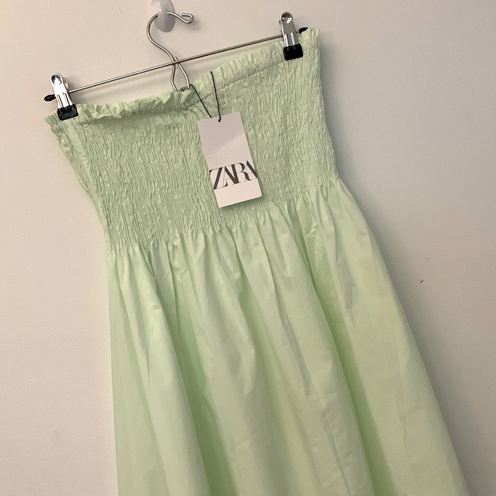 NWT Zara Mint green bandeau maxi dress